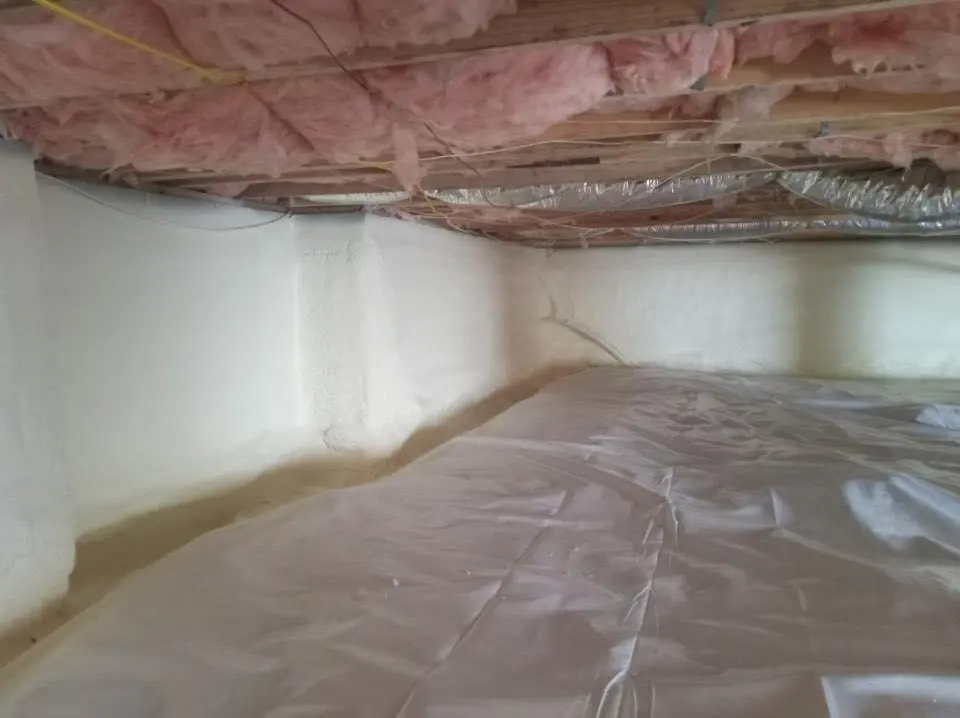 Crawl space encapsulation with closed-cell spray foam for Roof Leak Repair in Gulf Park Estates